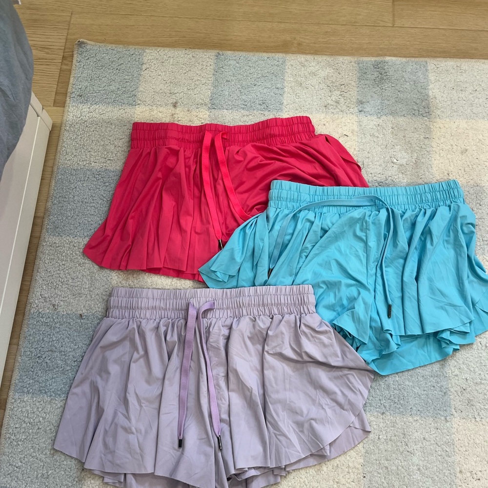 Amazon Women's Athletic Shorts - Red, Blue, Lavender